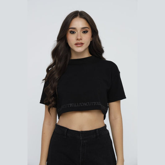 Crop Top Assenza Negro Lusso Discreto