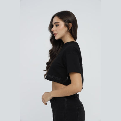 Crop Top Assenza Negro Lusso Discreto
