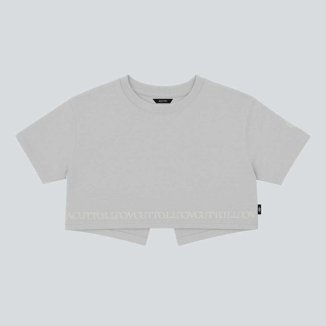 Crop Top Nebbia Gris Lusso Discreto
