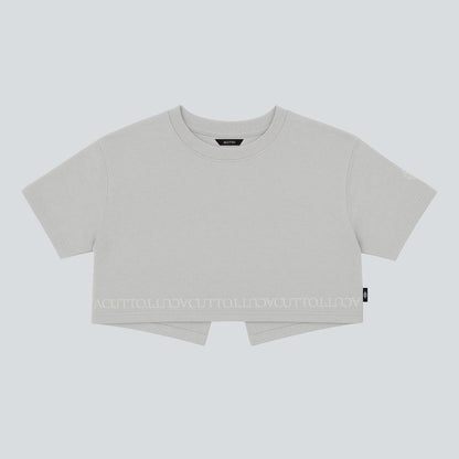 Crop Top Nebbia Gris Lusso Discreto