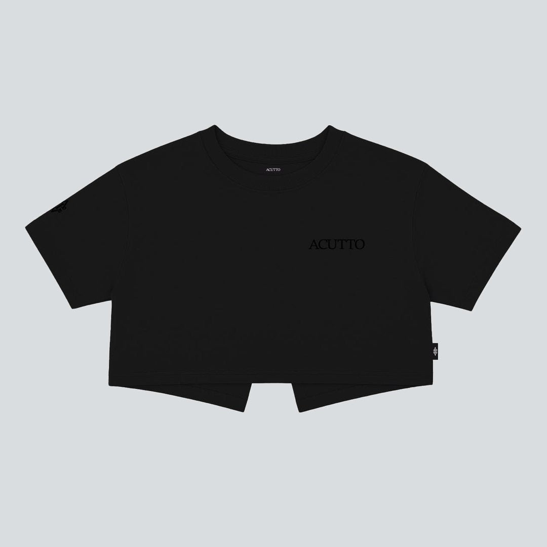 Crop Top Luce Nera Negro Lusso Discreto