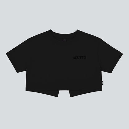 Crop Top Luce Nera Negro Lusso Discreto