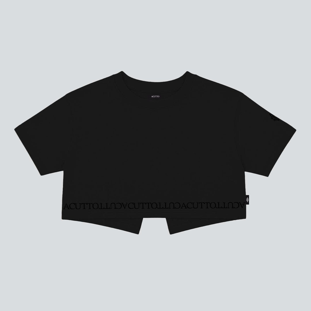Crop Top Assenza Negro Lusso Discreto