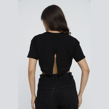 Crop Top Assenza Negro Lusso Discreto