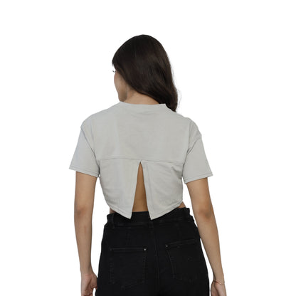 Crop Top Nebbia Gris Lusso Discreto
